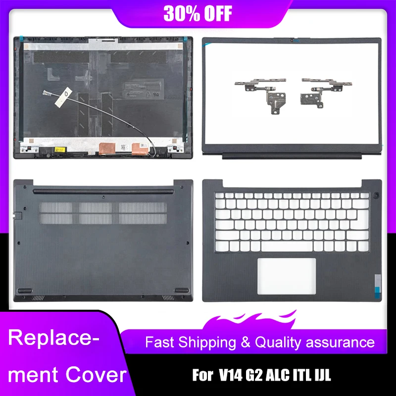 New Laptop LCD Back Top Cover For Lenovo V14 G2 ALC ITL IJL Front Bezel  Palmrest Upper Bottom Case Hinges A B C D Shell Black