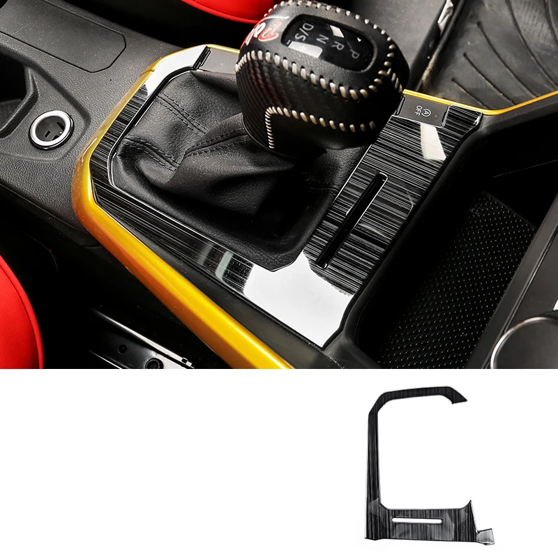Embellecedores de la cubierta del Panel de cambio de marchas del Control central del coche para Volkswagen VW POLO MK6 2019 2020 2021 2022 2023, Kit de accesorios de protección automática