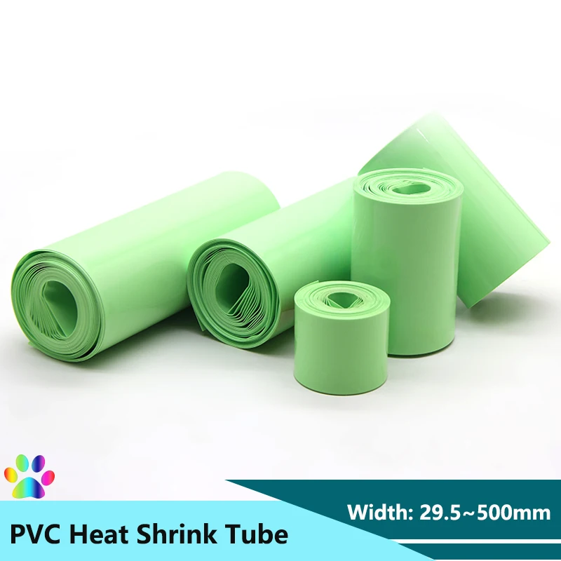 

1~10M Fruit Green Heat Shrink Tube Width 29.5~500mm Cable Protector Cover Skin Lithium Film Case PVC Heat Shrink Wrapping