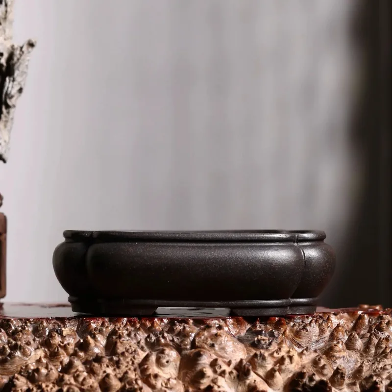 

Round Angle Rectangle Bonsai Pot,Flower Shape, Chinese Traditional, Chinese,Classical Home Table, Garden Decoration