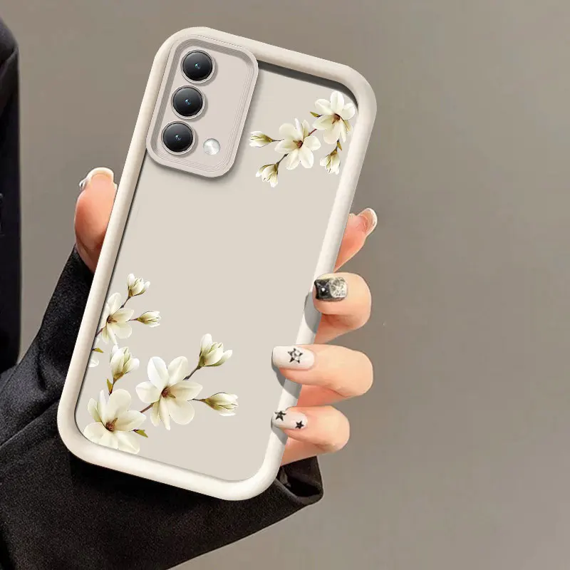 Beautiful White Flowers Case For Infinix Note 40 30 12 G96 Vip Pro Camera Lens Protection Shockproof Silicone Soft Phone Cover