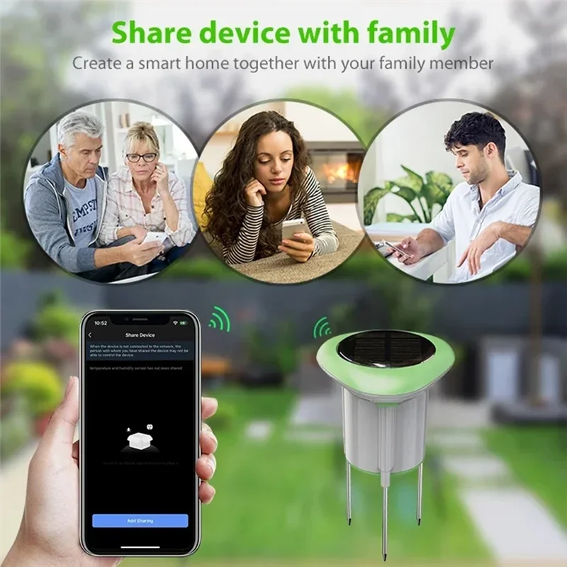 A24U Tuya Smart Soil Sensor Solar Power Temperature Moisture Sensor Soil Qualities Detection Sensor