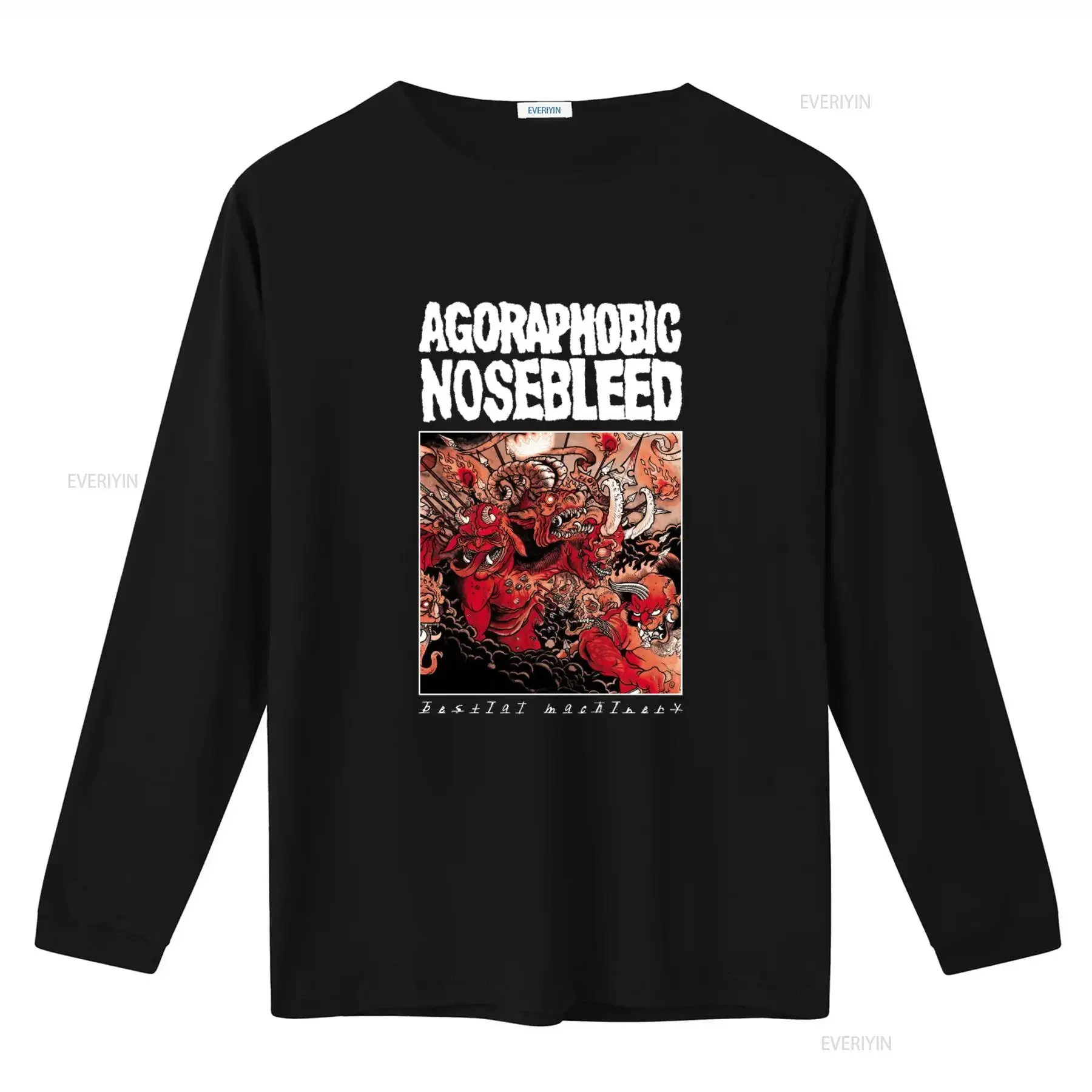 Men's Agoraphobic Nosebleed Bestial T Shirt X Large Black Unique Horror Themed Design vintage Washed streetwear Comfortable