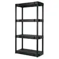 Plastic Garage Storage Shelves, Black, Adult