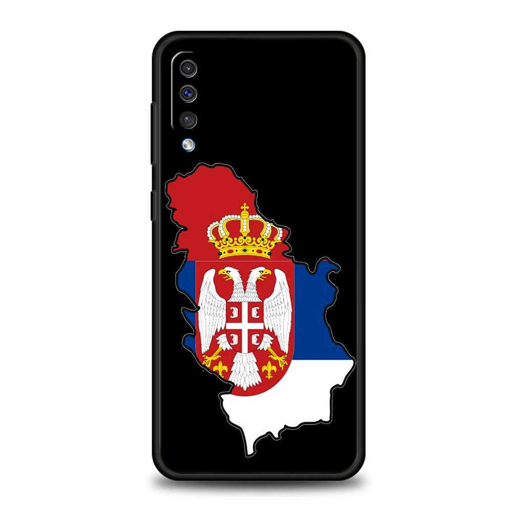 Serbia flag Badge Case For Samsung A56 A36 A26 A24 A16 A14 A12 A32 A50 A70 A20S A22 A30 A40 A34 A54 A42 A52 A04s A06 5G Cover