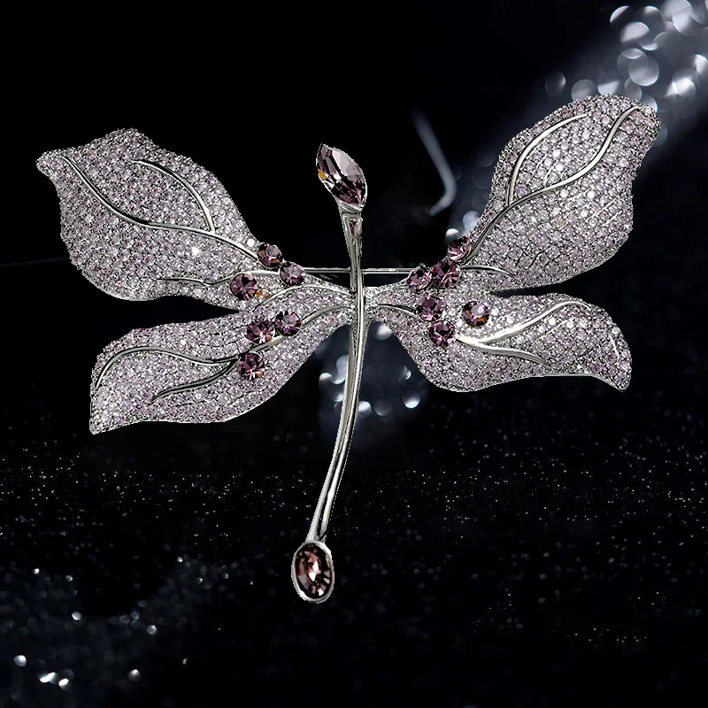 

Роскошная тяжелая промышленность, микроинкрустированная цирконом, хрустальная брошь в виде стрекозы, элегантная перламутровая трехмерная брошь с насекомыми