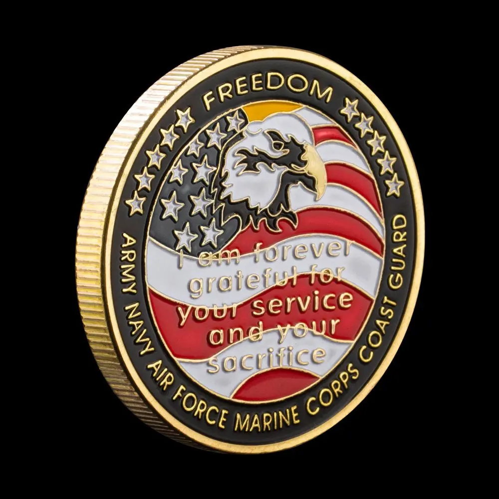 USA POW/MIA Souvenir Collectibles Grateful Nation Never Forget Honor Coin Commemorative Coins Gold Plated Challenge Coin