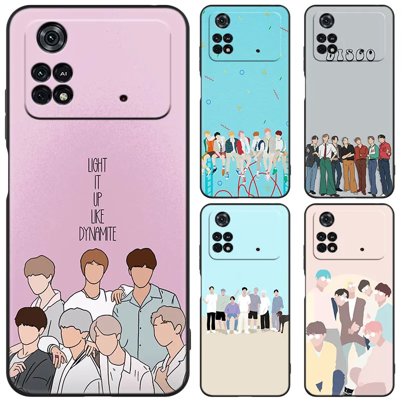 Euphoria Jungkook KPOP Black Phone Case For Xiaomi Mi POCO M6 Pro F5 X5 X4 X3 NFC M5S M3 M4 Pro 5G F3 F4 GT F1 F2 Cartoon Cover