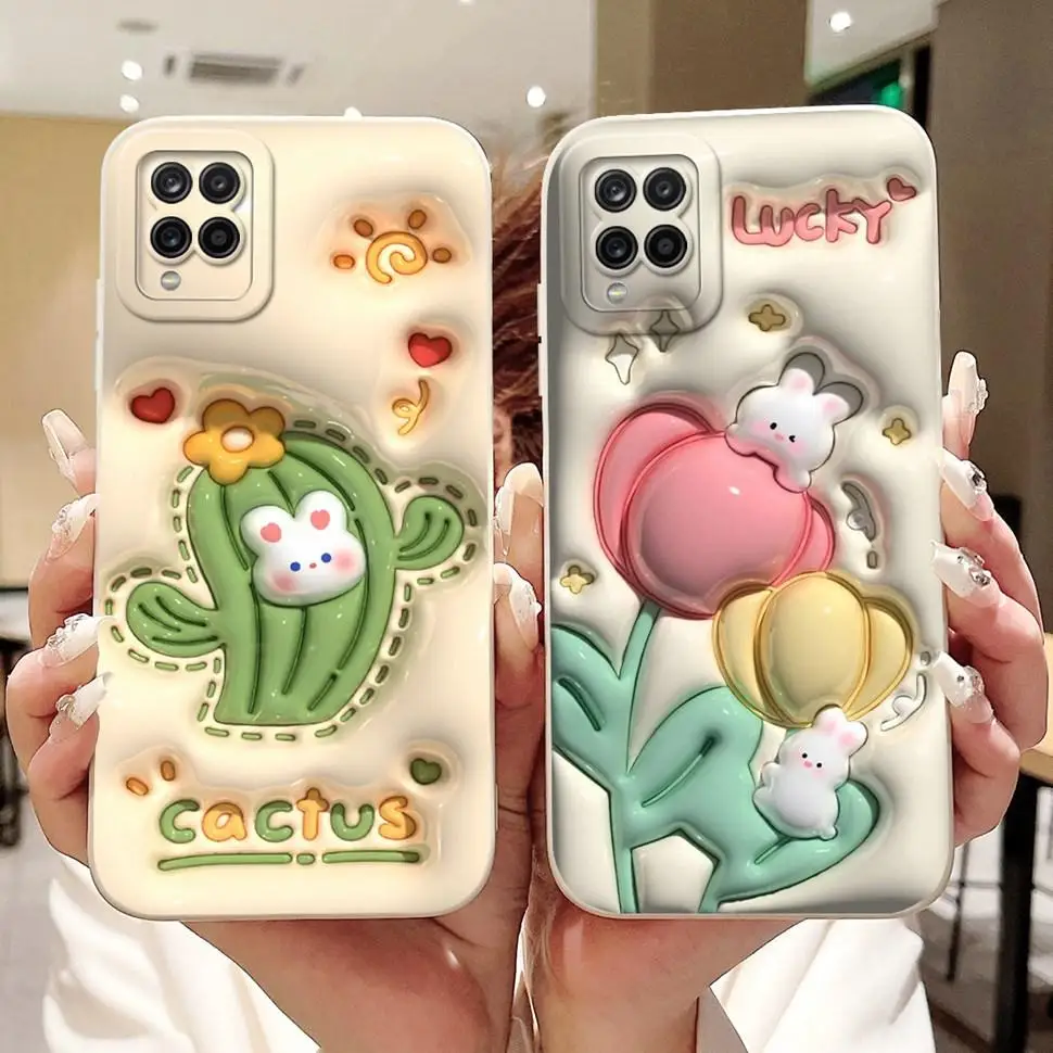 For Samsung Galaxy A12 Case Colorful Flower Panda Cartoon Cover Soft Slim Phone Cases For Samsung  A12 GalaxyA12 Back Cover