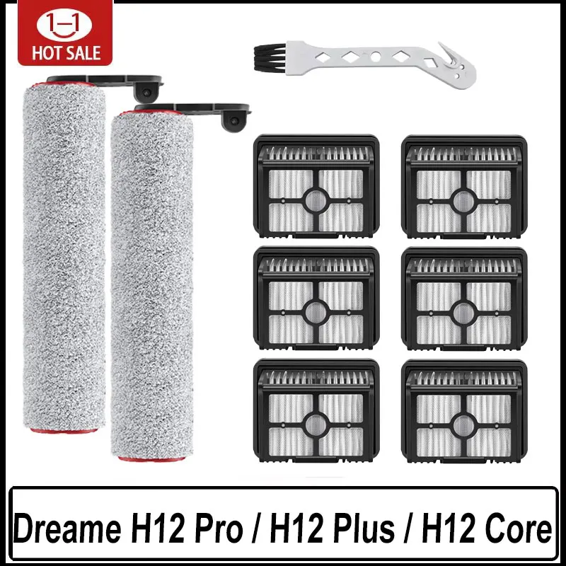 Dreame H12 Pro / H12 Plus / H12 Core Soft Brush Spare Parts Wet Dry Vacuum Cleaner Roller Hepa Filter Accessories