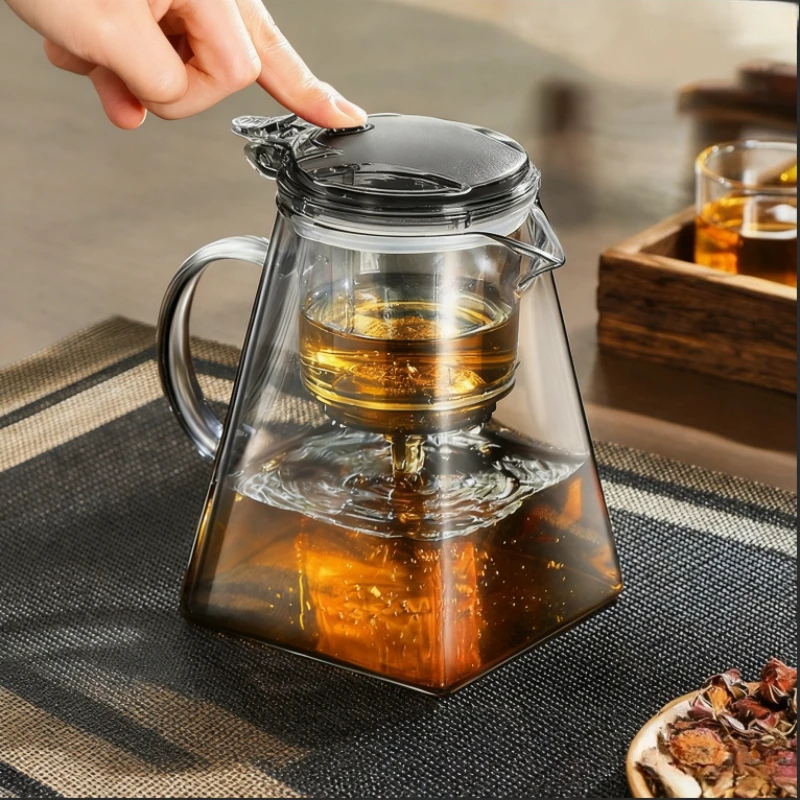 High Temperature Resistant Glass Teapot High-end Home Tea Set Tea Separation Pot Floating Cup One Click Press