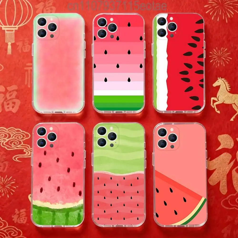 

Fruit Watermelon Phone Case for iPhone 16 15 14 13 12 11 17 Plus Pro Max X XR XS Max Soft Clear Tpu