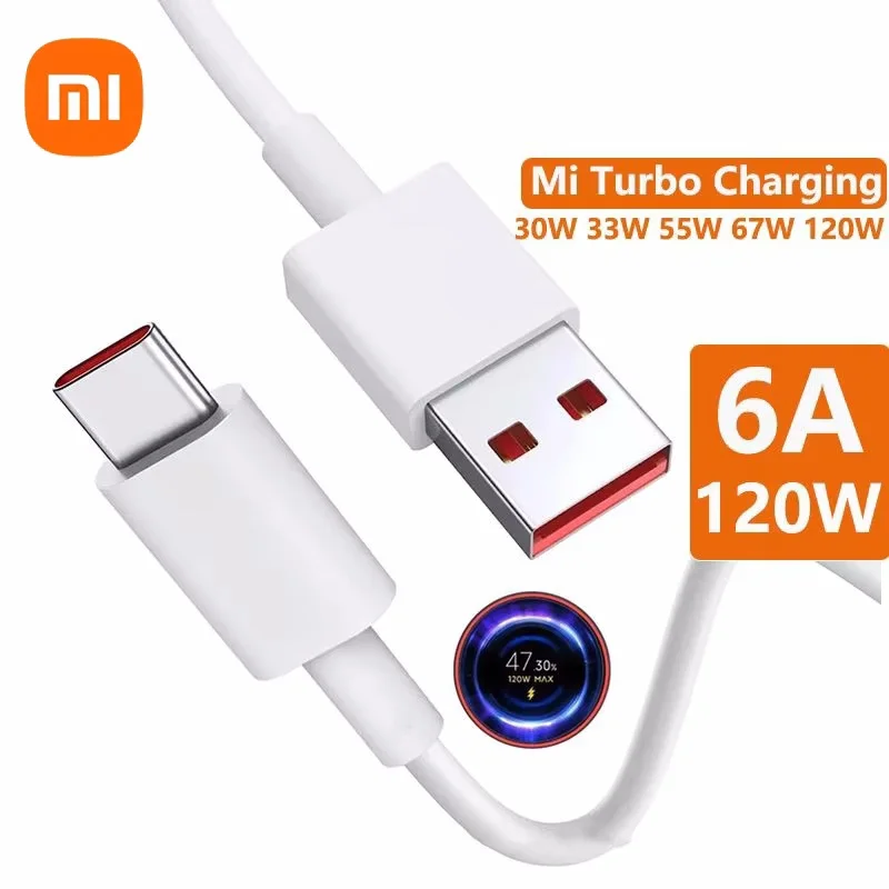 Câble de charge ultra rapide USB type C d'origine Xiaomi 6A 120W Xiaomi Mi 13 12 Pro Realme POCO 12 Turbo câble de données de charge rapide