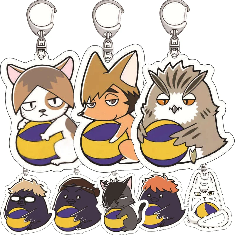 

Креативный Хайкю! Забавный акриловый брелок с изображением совы, лисы и птицы, каваи, мультяшные брелоки для девочек и мальчиков, ювелирные украшения, подарки, игрушки