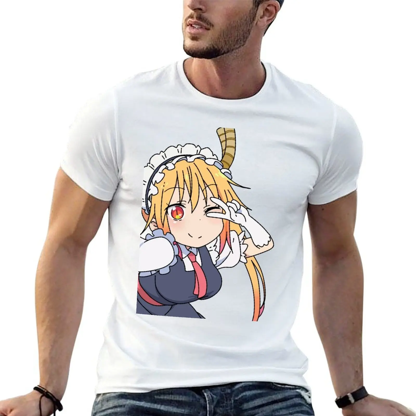 Dragon Maid: Tohru winking! T-Shirt g man t shirts for men t shirt man designer t shirts for man slim fit T-shirt