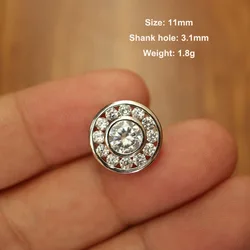 5pc/lot Luxury Crystal small buttons for clothing Cubic zircon shank button Decorative CZ sewing shirt cuff link