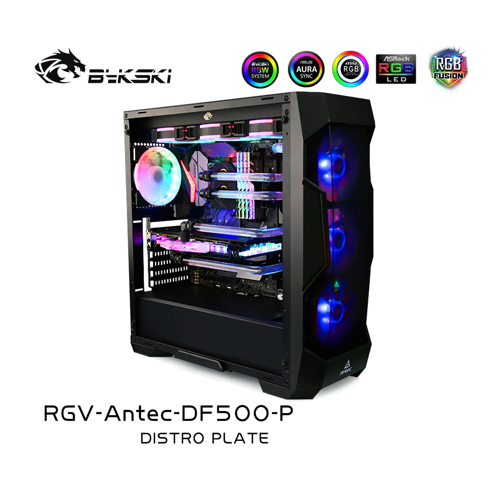 Bykski Water Cooling Distro Plate Kit for Antec DF500 Chassis Case CPU GPU RGB RGV-Antec-DF500-P