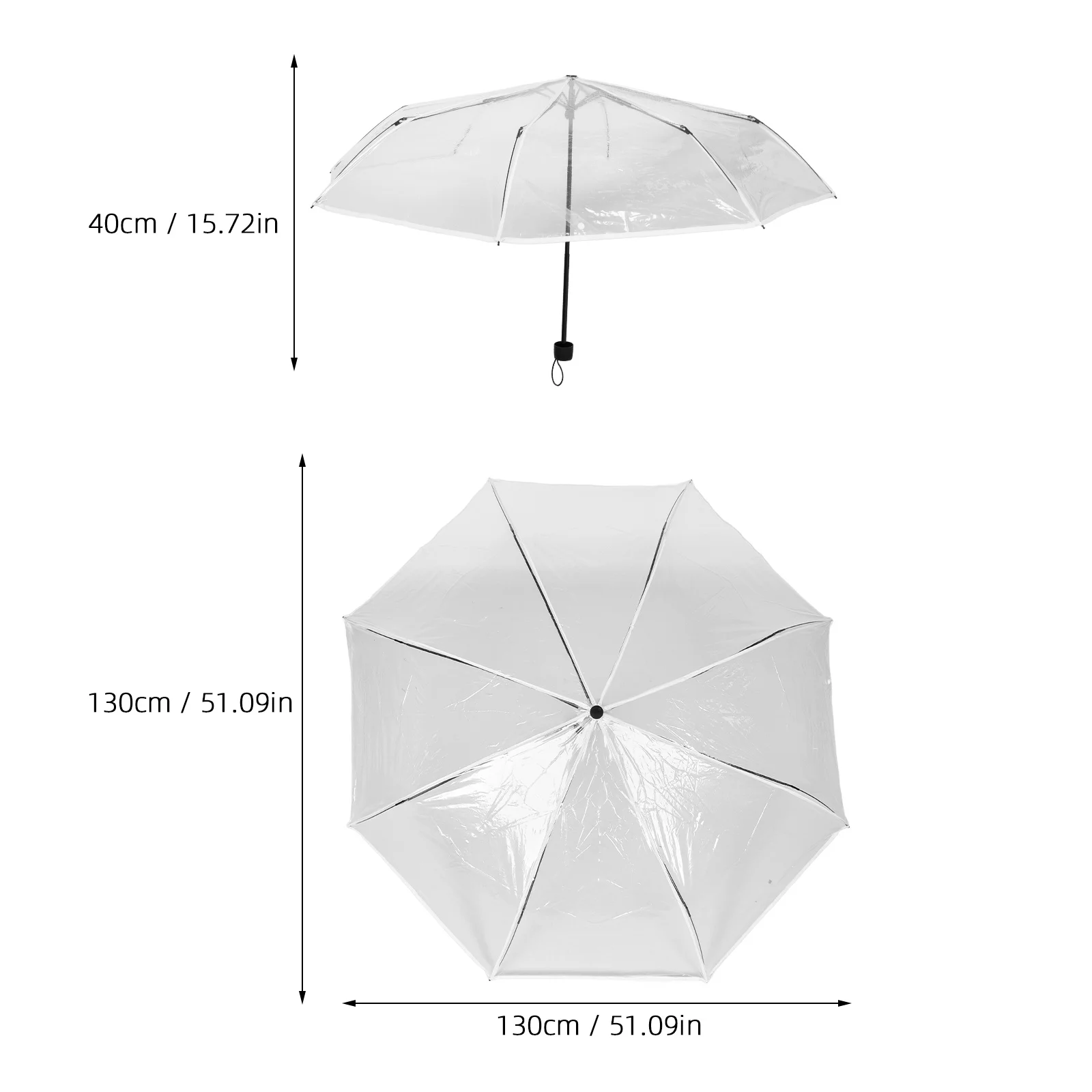 Fully Automatic Ten-bone Folding Transparent Umbrella Pocket Windproof Travel Strong Small Lightweight Sturdy Pvc Wooden