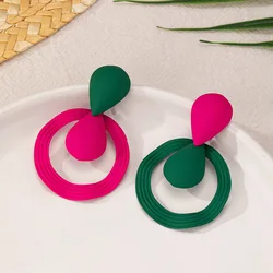 Exaggerated Hollow Circle Water Drop Earrings For Women Geometric Ear Accessories Holiday Party Gift OL Fashion Jewelry E515