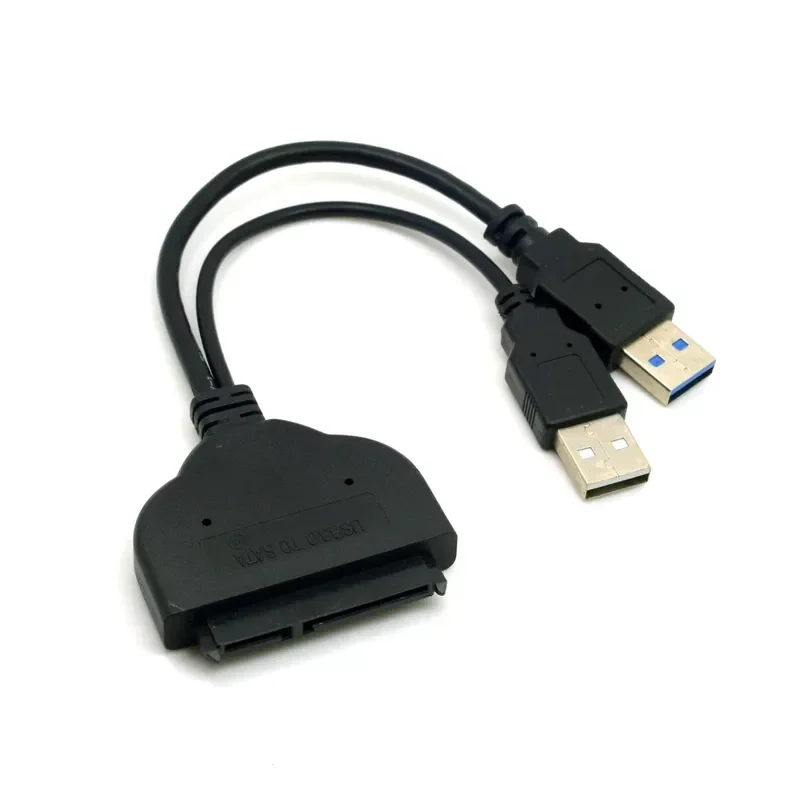 Dual Head Power Supply Notebook SATA Serial SSD Hard Disk USB 3.0 Adapter Cable Easy Drive Data Transfer Cord for Laptop PC