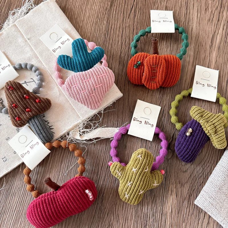 Nette einzigartige Cartoon Scrunchies Kinder Mädchen Kinder elastische Haarbänder Zubehör Krawatte Haarring Seil Kopfschmuck Kopfbedeckung Ornament – Detail 5