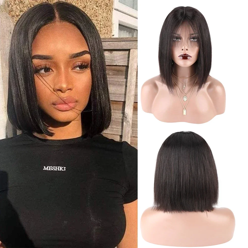 

T Part Wig Human Hair Wigs for Black Women Short Bob Wig Brazilian Remy Human Hair Bob Wigs Hair Extensions Straight Human Hair