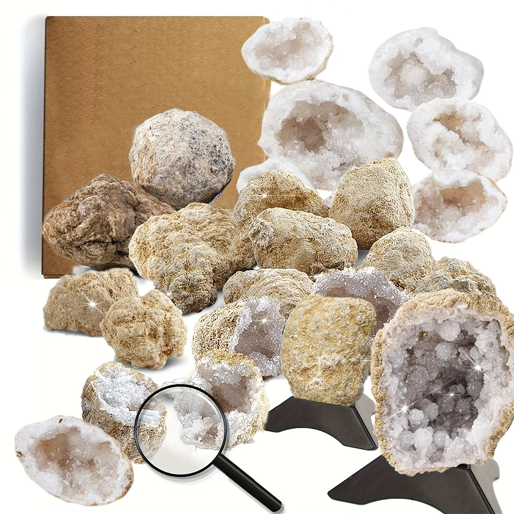 Unopened Genuine Natural Agate Geode Raw Crystal Stone Mineral with Healing Energy Lucky Stone Crystal Cluster Cave Collectible