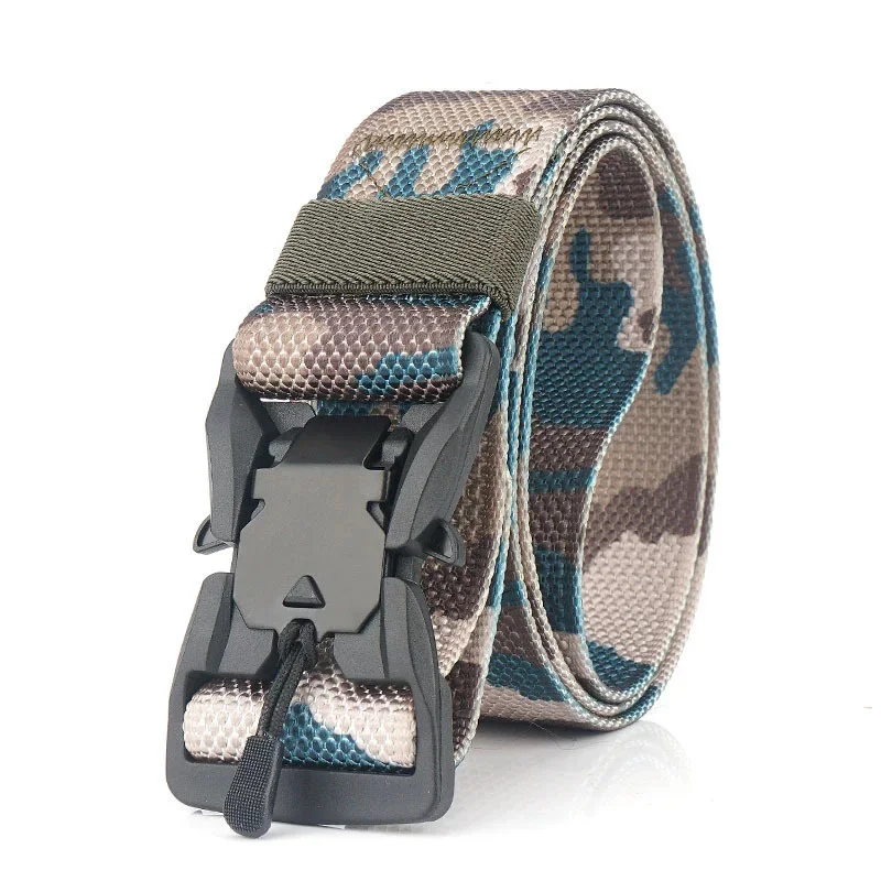 

Camouflage Tactical Belt Quick Unlock Magnet Buckle Nylon Waistband Outdoor Climbing Hunting Sport Clothes Accessory Men's Belts