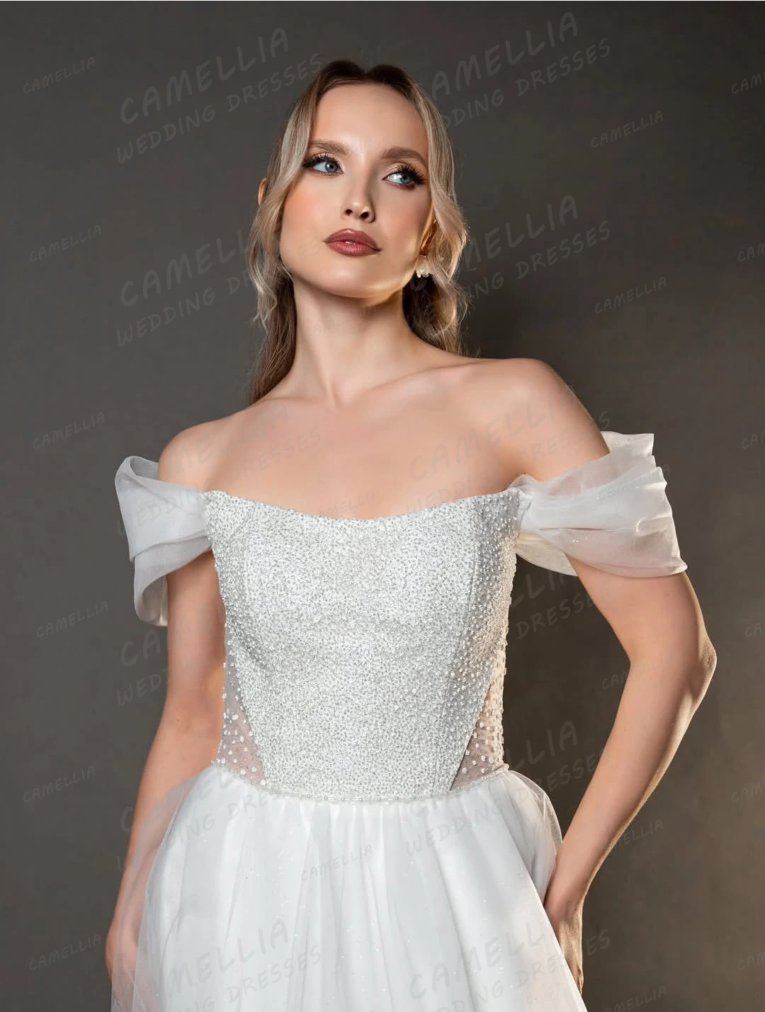 Simple Shiny Wedding Dresses Customized Boat Neck Women's A Line Bridal Gowns Hollow Illusion Vestidos De Novia Fluffy Tulle