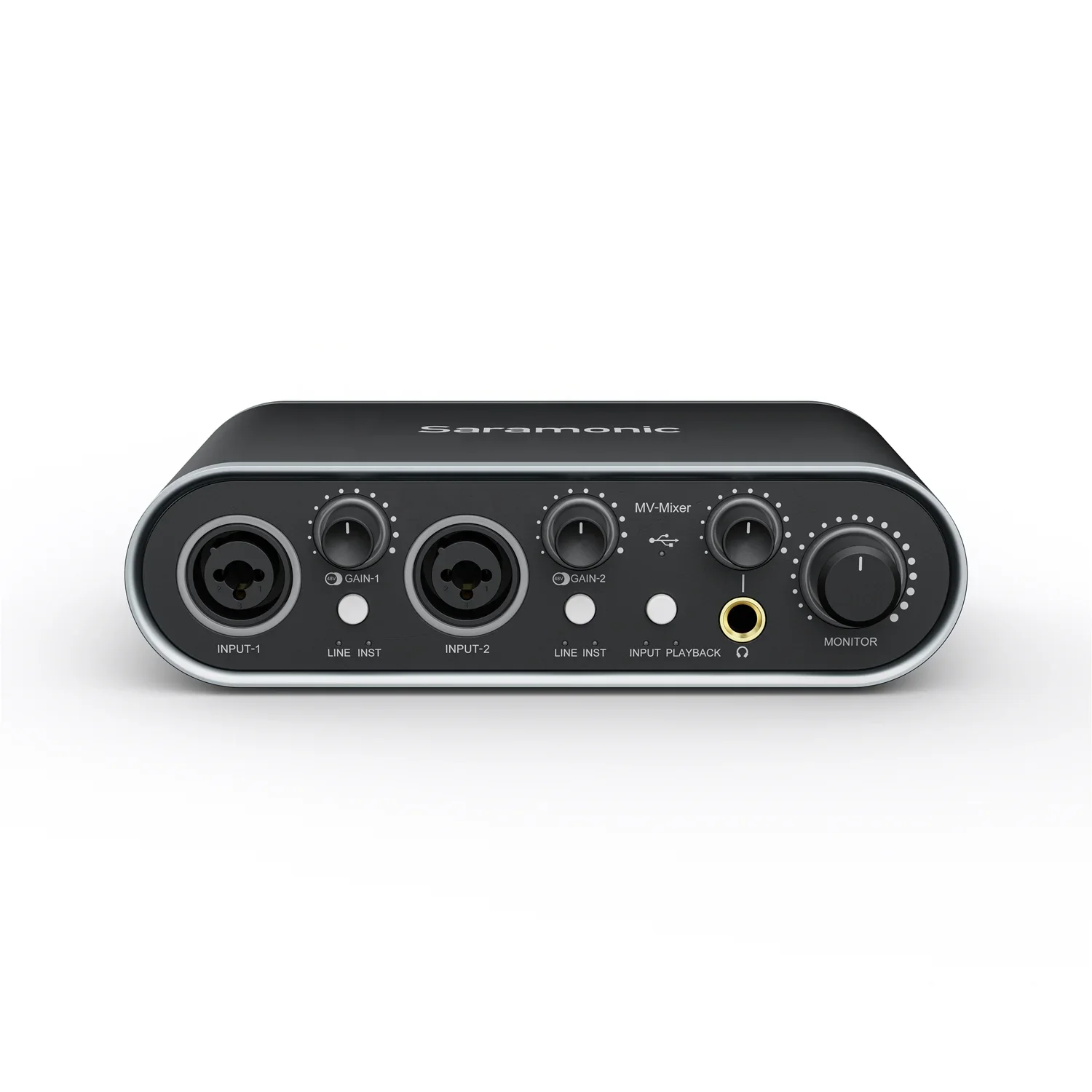 Saramonic MV-Mixer Dual-channel USB Audio Interface for Singers Guitarists Musicians Podcasters Producers