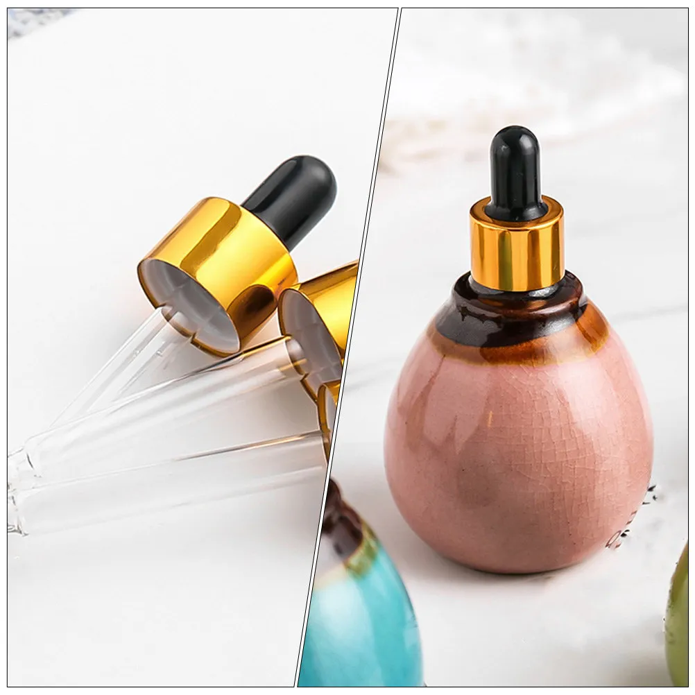 Ceramic Essential Oil Bottles Dropper Design Refillable Sub Packaging Bottles for Perfume Essential Oil Storage Medicine Mixing