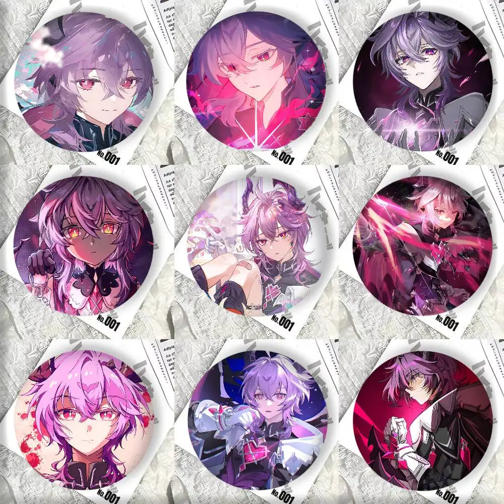Game Genshin Impact Durin Badge Tinplate Round Laser Brooch Clothes Backpack Accessories Lapel