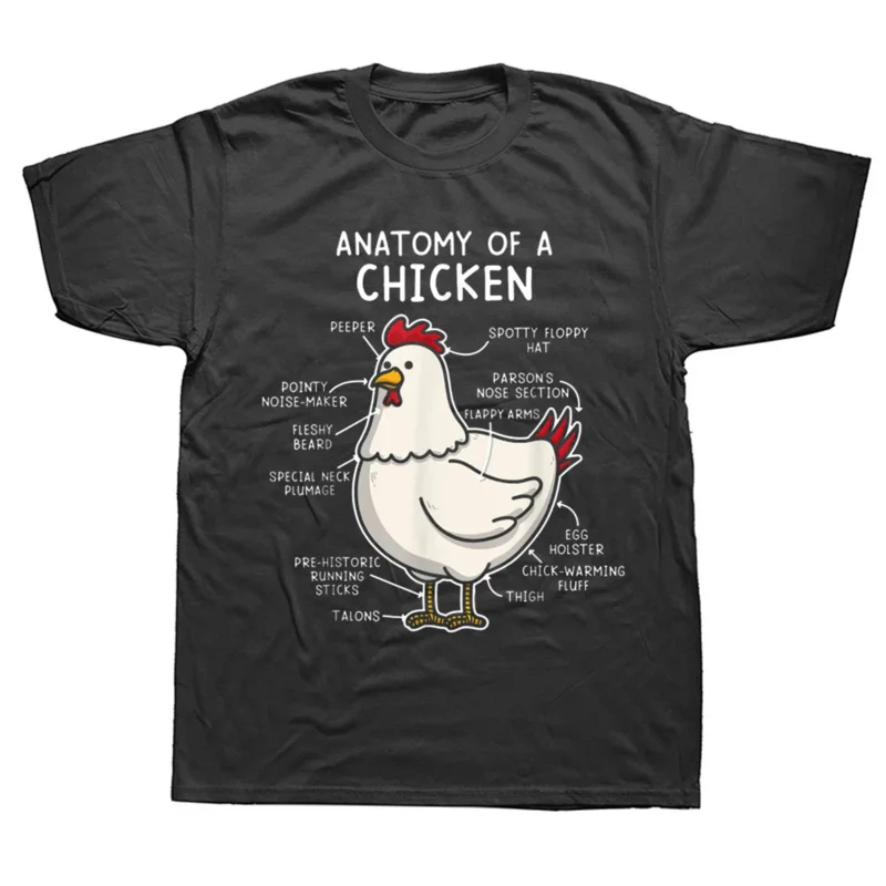 

Funny Anatomy of a Chicken Farm T Shirt Graphic Cotton Streetwear Short Sleeve Birthday Gifts Summer Style T-shirt Mens Clothing