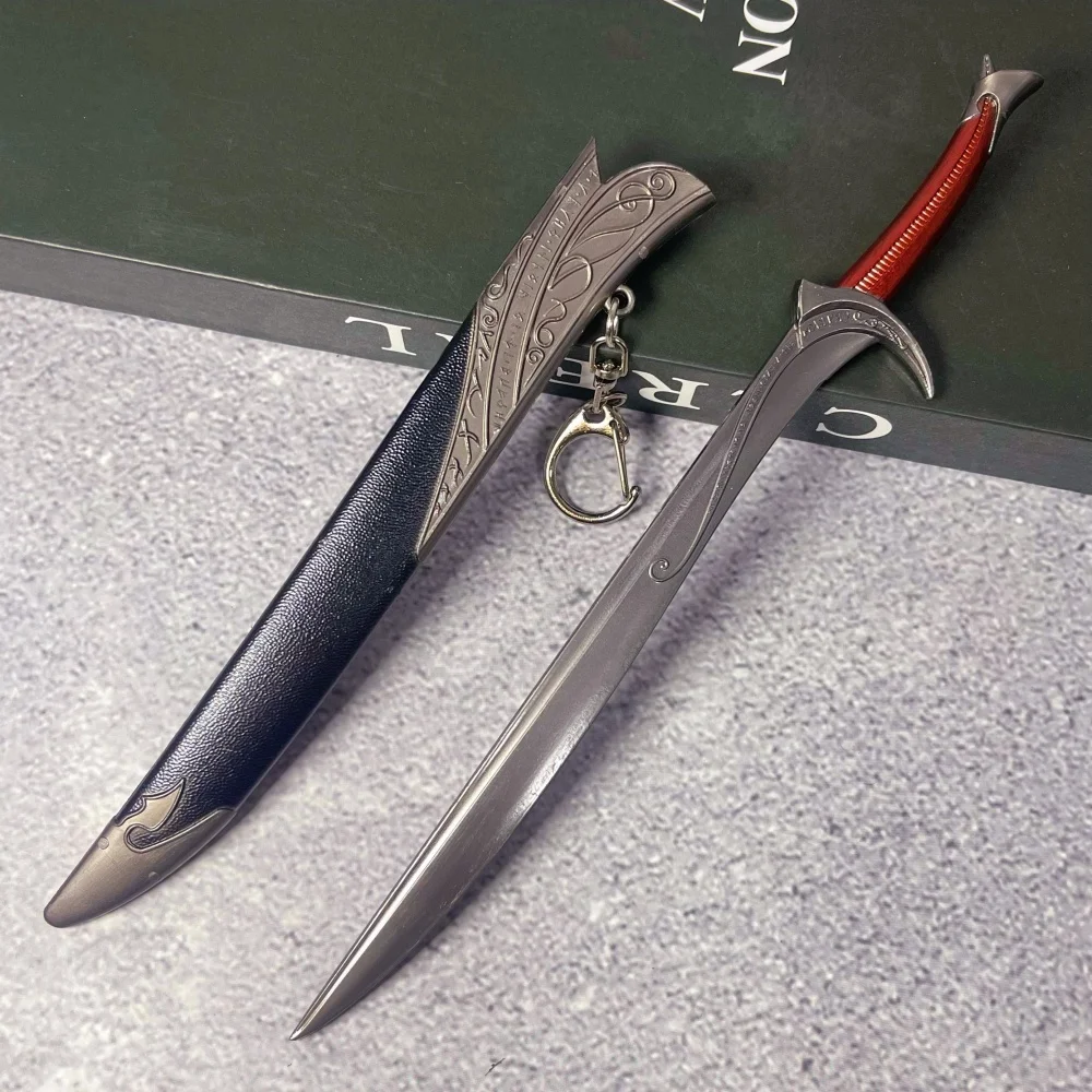 8.2inch/22cm Baggins Katana Real Japanese Katana Samurai Glamdring Narthil Sword Ring Aragorn Sword Metal Ninja Knife Toy Gift