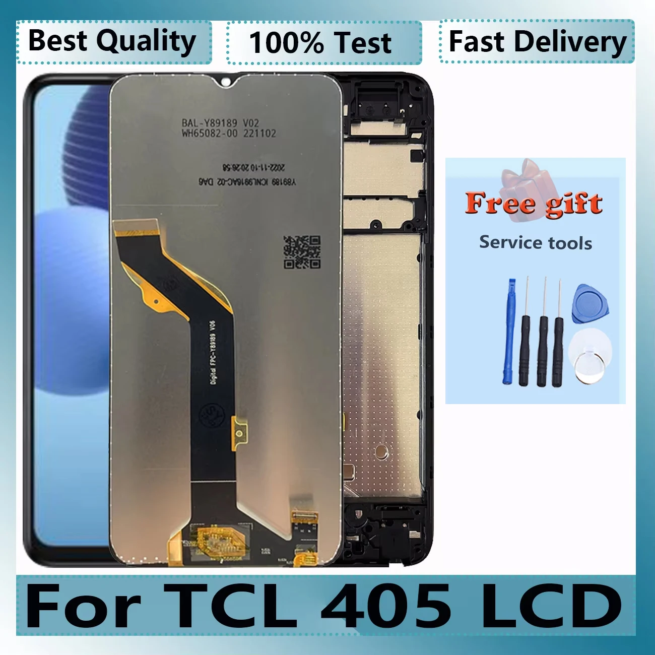 Original Pantalla For TCL 405 Full With Frame T506D LCD Touch Screen Assembly Replacement Digitizer Panel Repair Parts