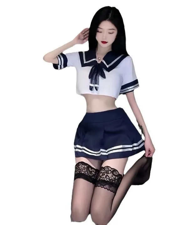 عاطفي مثير الملابس الداخلية الساخن طالب ناضجة سحر أنيقة لطيف الجوف خارج مجموعة Jk موحدة مغر تنورة استفزازية مجموعة W5Y2