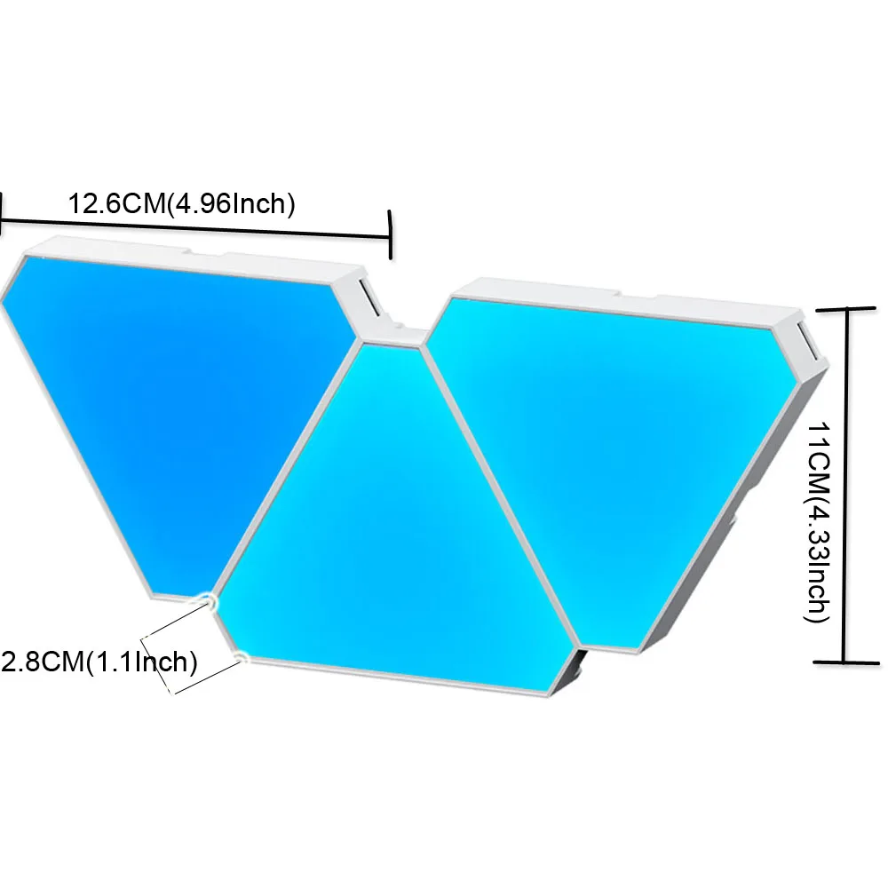 RGB WIFI APP Bluetooth LED Triangle Indoor Atmosphere Wall Lamps For Computer Game Bedroom Decoration LED Quantum Night Light