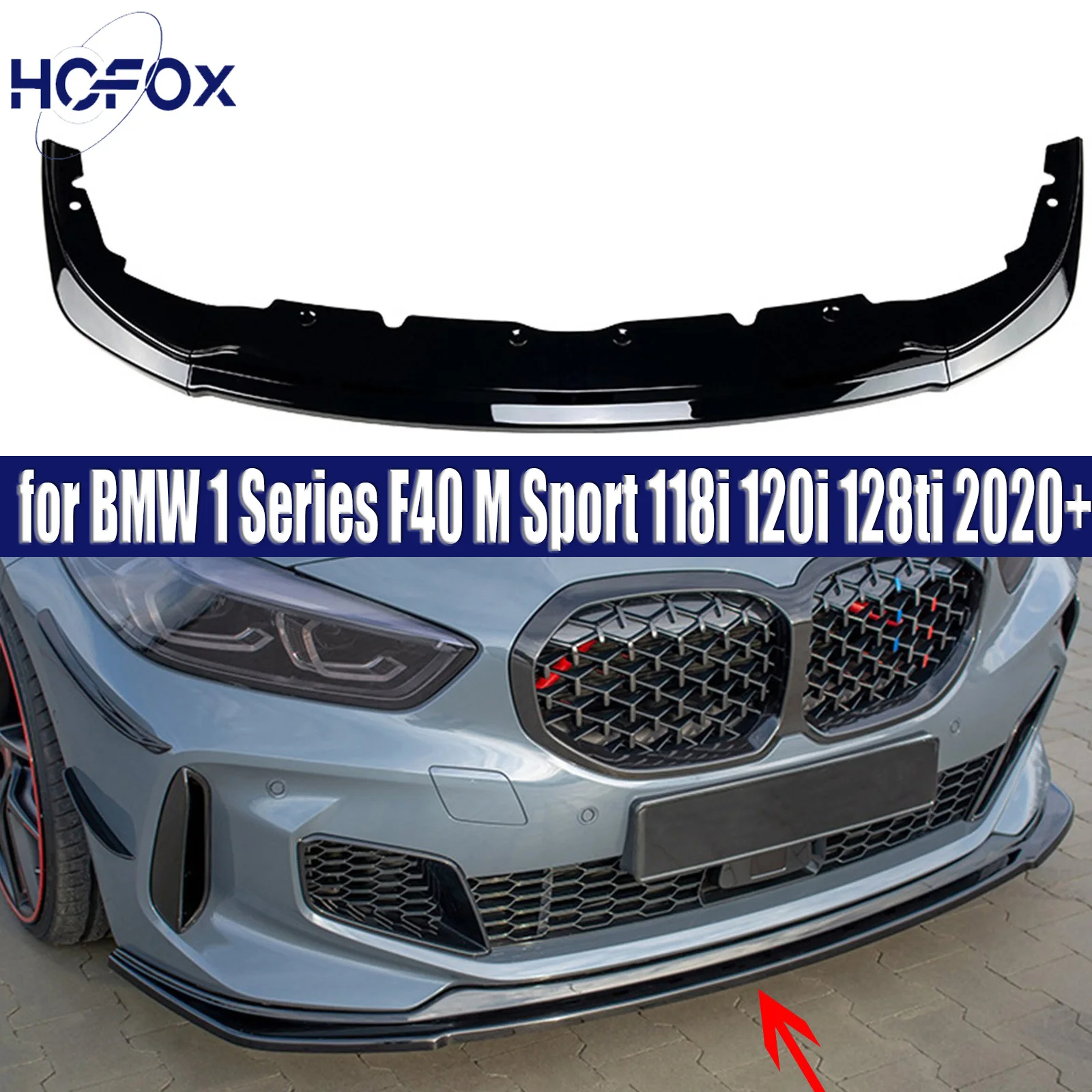 

Front Bumper Spoiler Lip Splitter Diffuser Body Kits for BMW 1 Series F40 M Sport 118i 120i 128ti 2020+