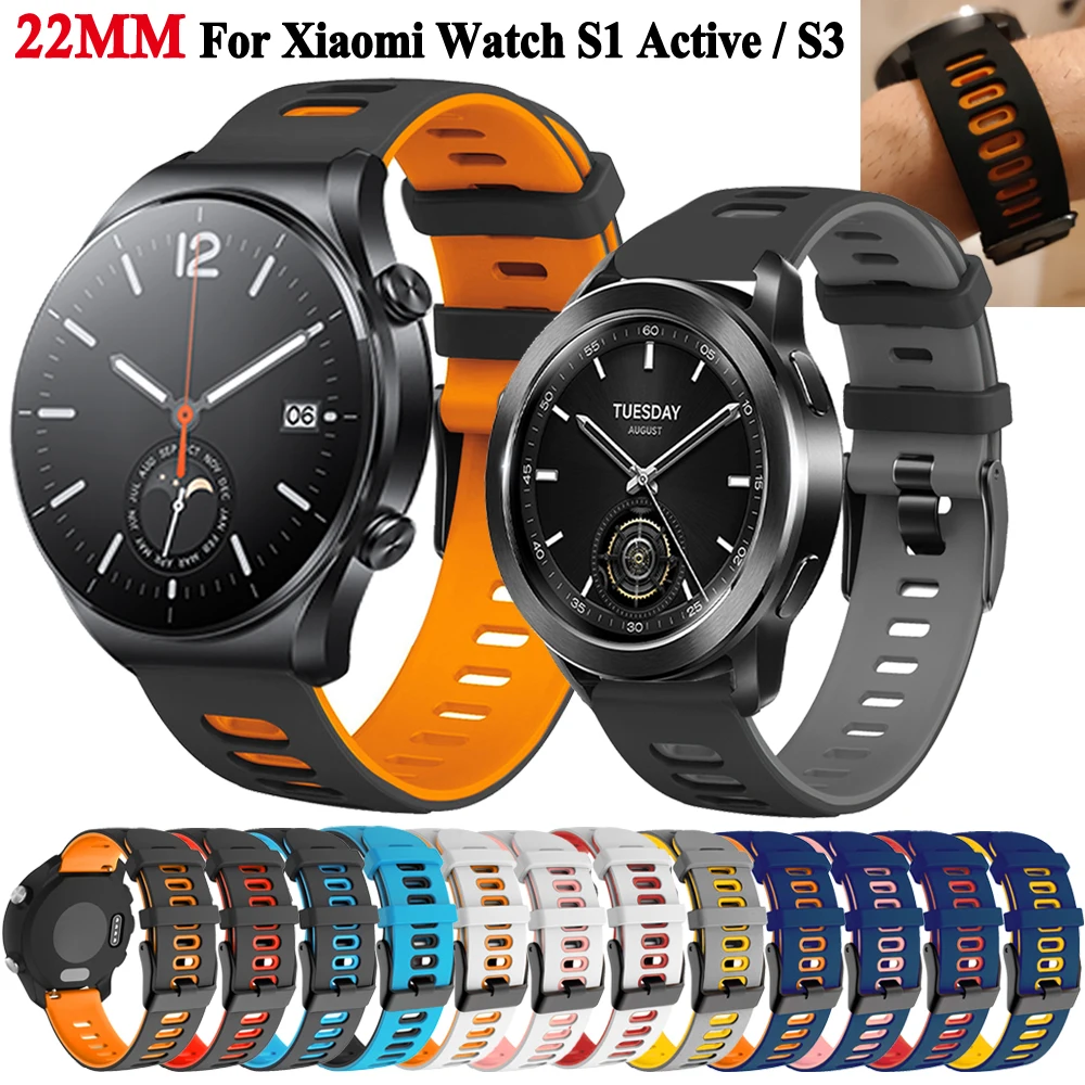 22mm Soft Silicone Watchband For Xiaomi Mi Watch S3 S2 S1 Active Color 2 Pro Smartwatch Band Sport Bracelet Strap Accessories