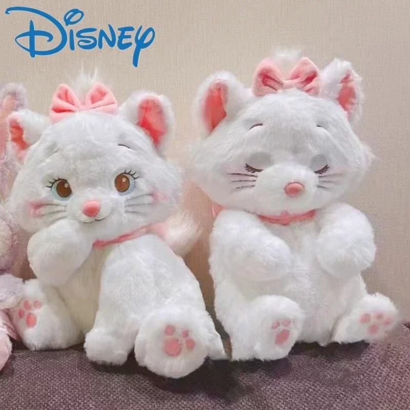 Juguete de peluche de Disney para niña, muñeco de dibujos animados de Los Aristogatos, Cara de dormir, lazo de Marie, animales de peluche suaves, Kawaii