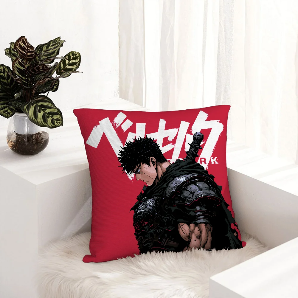 Japanese Anime B-Berserk Pillow Case Plush Fabric Soft  Pillowcase Double Sided Print  Sofa Cushion Cover Throw Pillow Cover