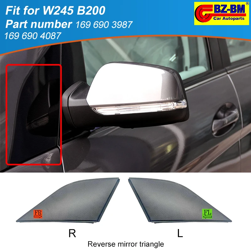 

Угловое треугольное крыло переднего зеркала автомобиля, накладка на панель крыла для Mercedes Benz W245 B200 OEM 1696903987 1696904087