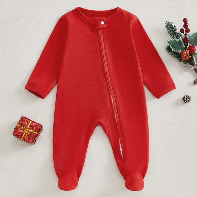 Toddler Baby Christmas Romper Casual Letter Prints Long Sleeve Jumpsuit for Newborn Girl Boy Cute Clothes