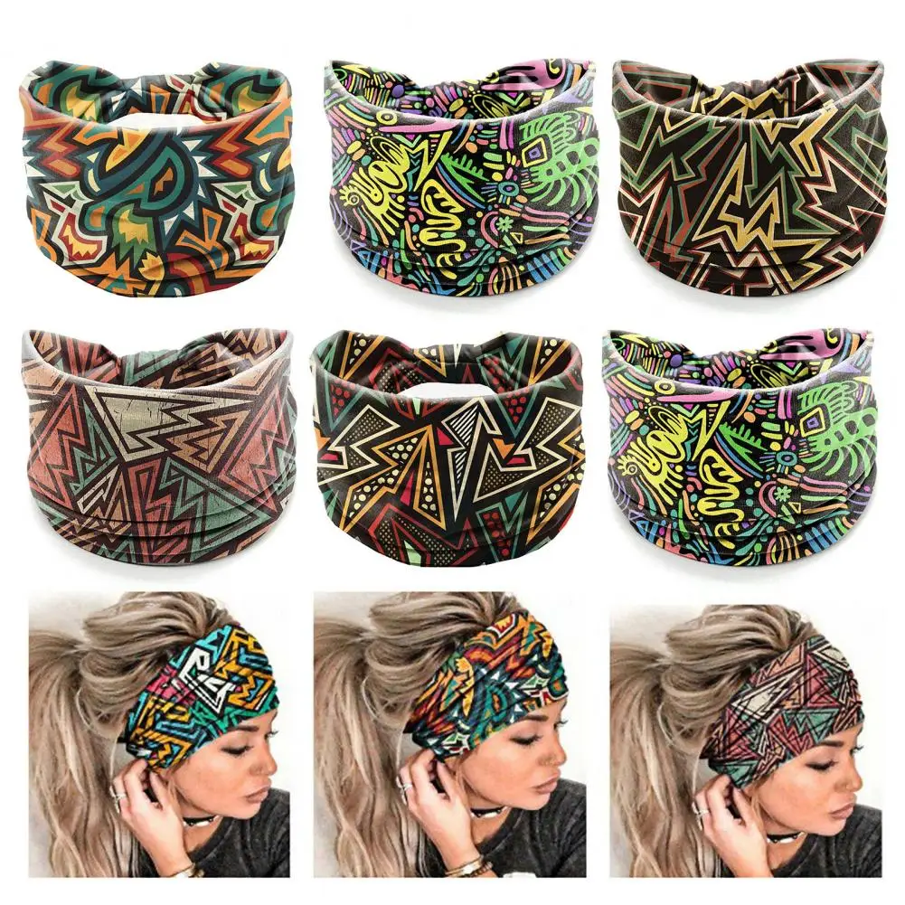 Brede Zweet Absorberende Sport Hoofdband Sneldrogende Rekbare Vrouwen Bohemia Stijl Geruit Patroon Yoga Headwrap Haaraccessoires