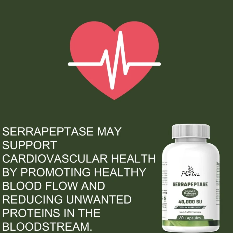 Serrapeptase - إنزيم الإصدار الممتد -60 كبسولة نباتية تحتوي على حليب وفول الصويا. #5