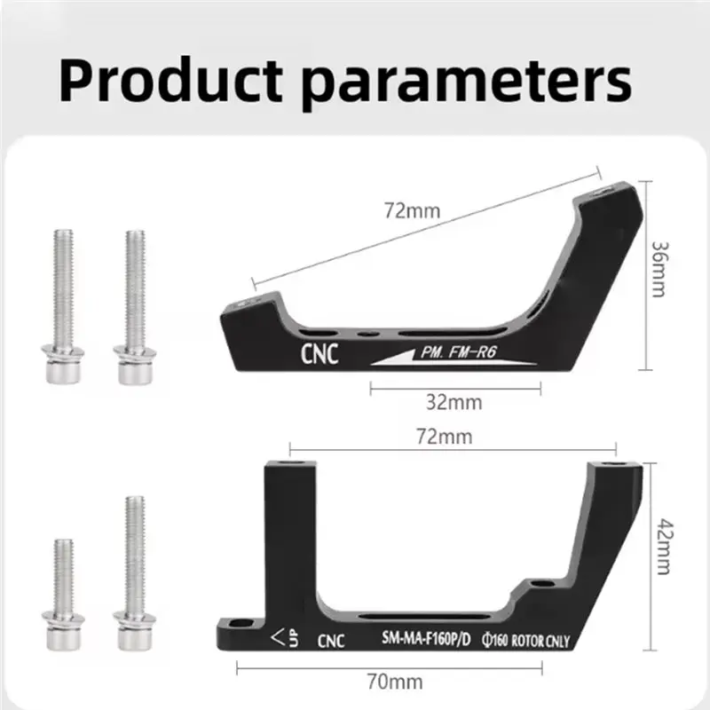 Frein à disque plat ABKV-CNC 160 mm pour vélo de route, fixation par collier, frein avant + frein arrière