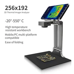 3D熱画像分析器,折りたたみ式,PCB,短絡リークチェック,Androidスマートフォン,PC, 256x192との接続