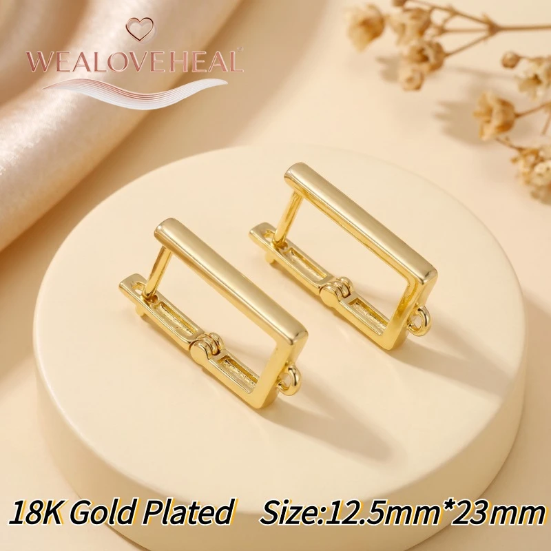 schmuckherstellung zubehör，Modische 18K Gold/Rhodium plattierte Infinity-Ohrringverschlüsse, Messing-Pavé-CZ-Stab-Ohrhaken für DIY-Schmuckherstellung – Detail 23