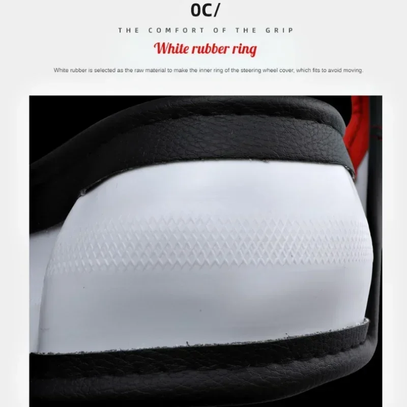 Car Steering Wheel Cover, Universal 15 inch Breathable Anti Slip Steering Wheel Cover Car Interior Accessories Fit for Most Car image 5