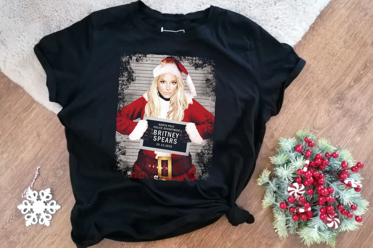 Merry Christmas Britney Spears T-shirt Black Tee Chritsmas Shirt 1F1047